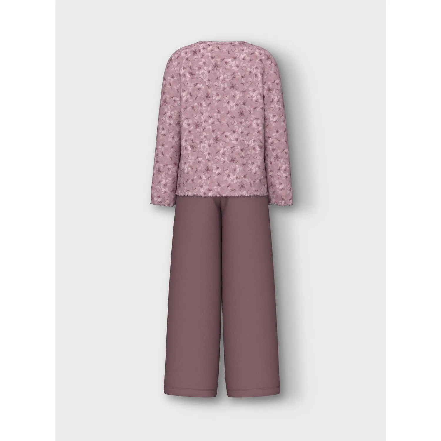 Name It Mauve Shadows Pajamas Mauve Flower Loose Rib Noos