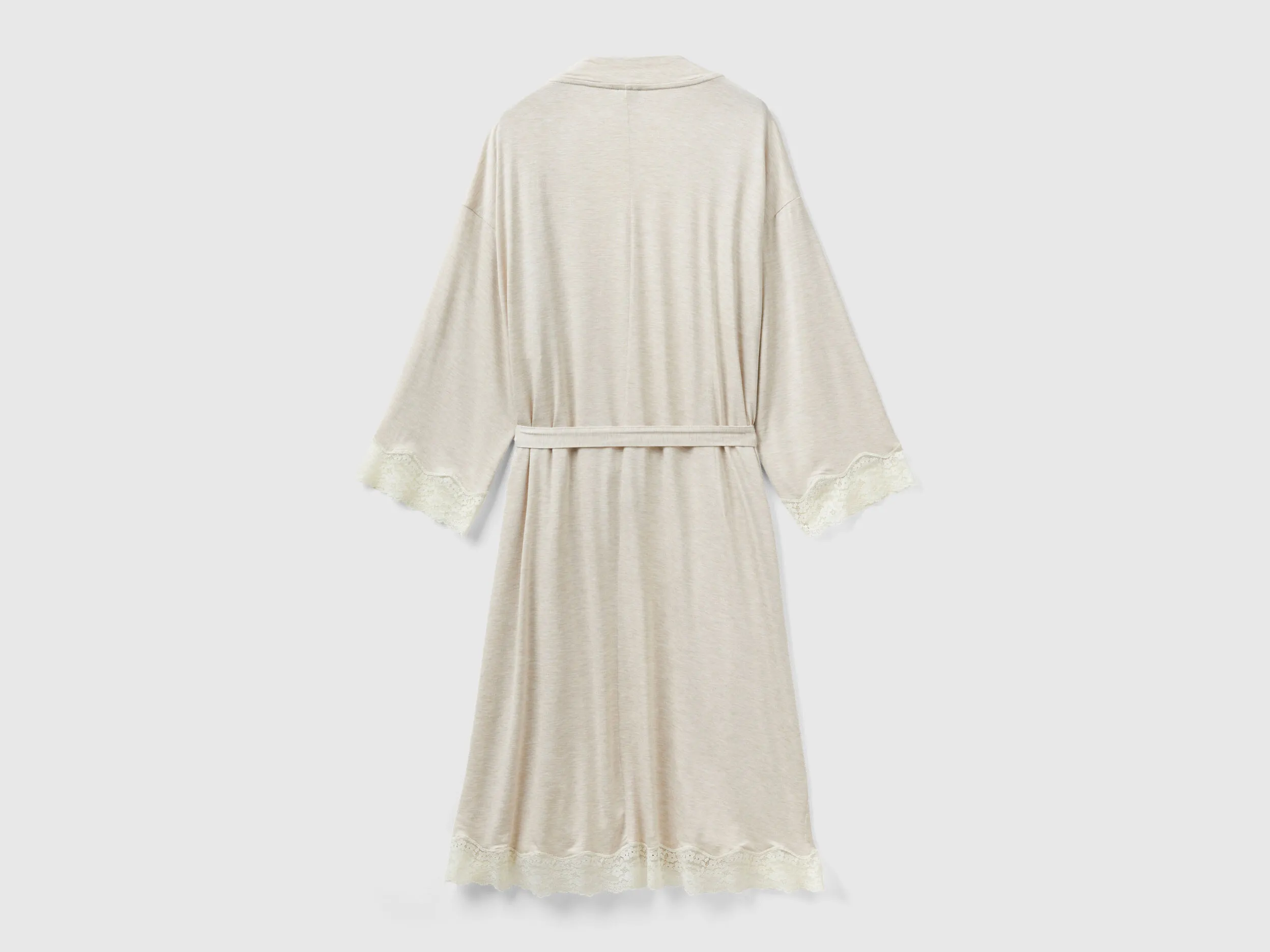 Nightgown with lace detail - Beige | Benetton