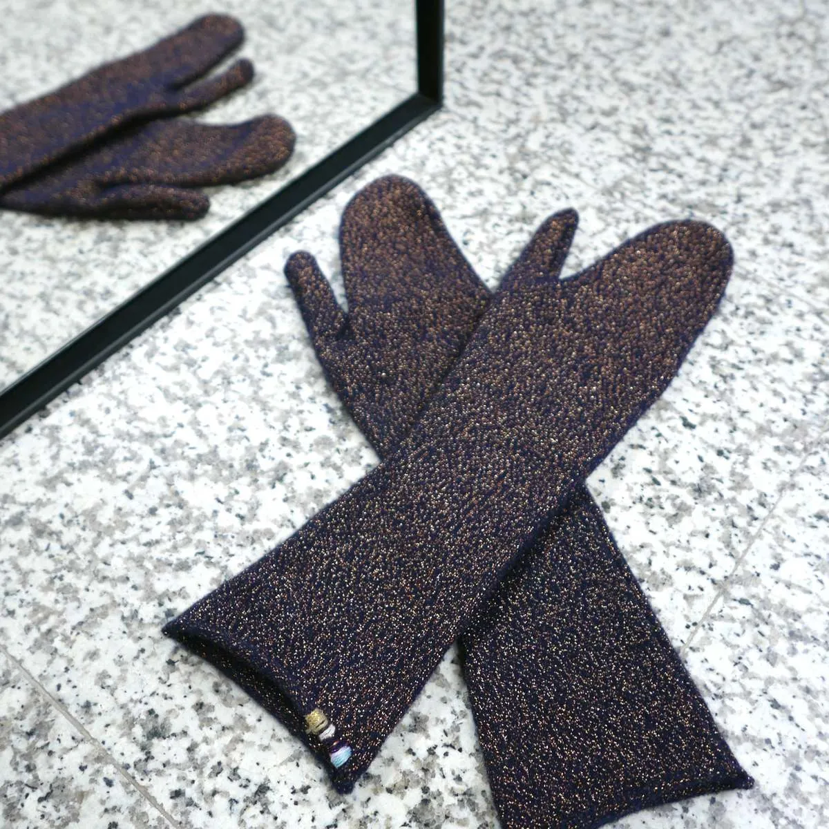 Nina Cashmere Mittens - Nuit