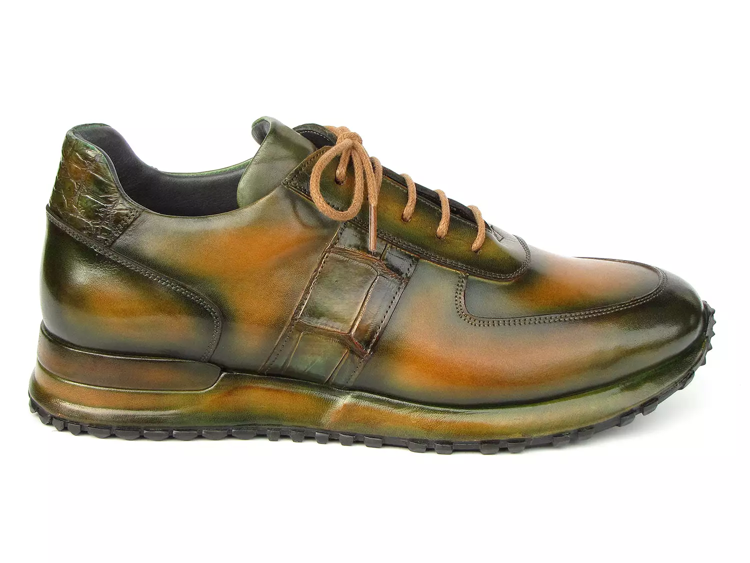 Paul Parkman Men's Olive Green Hand-Painted Sneakers - LP208GRN