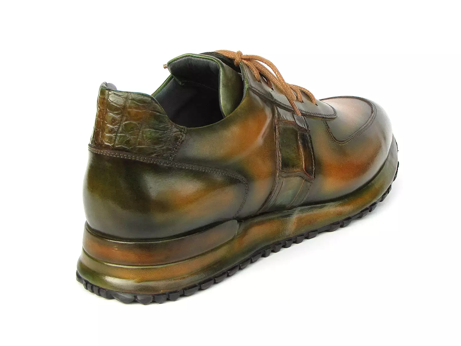 Paul Parkman Men's Olive Green Hand-Painted Sneakers - LP208GRN