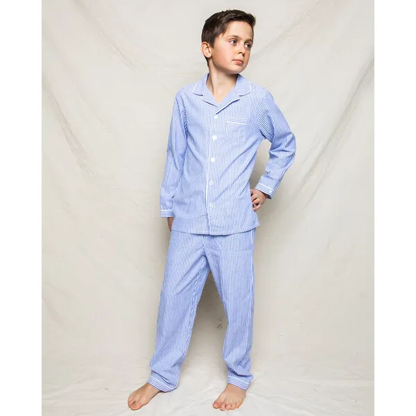 Petite Plume Blue Seersucker Pajamas