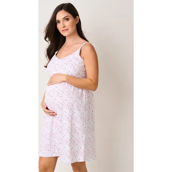 Petite Plume Pima Cotton Maternity Nightgown, Dorset Floral