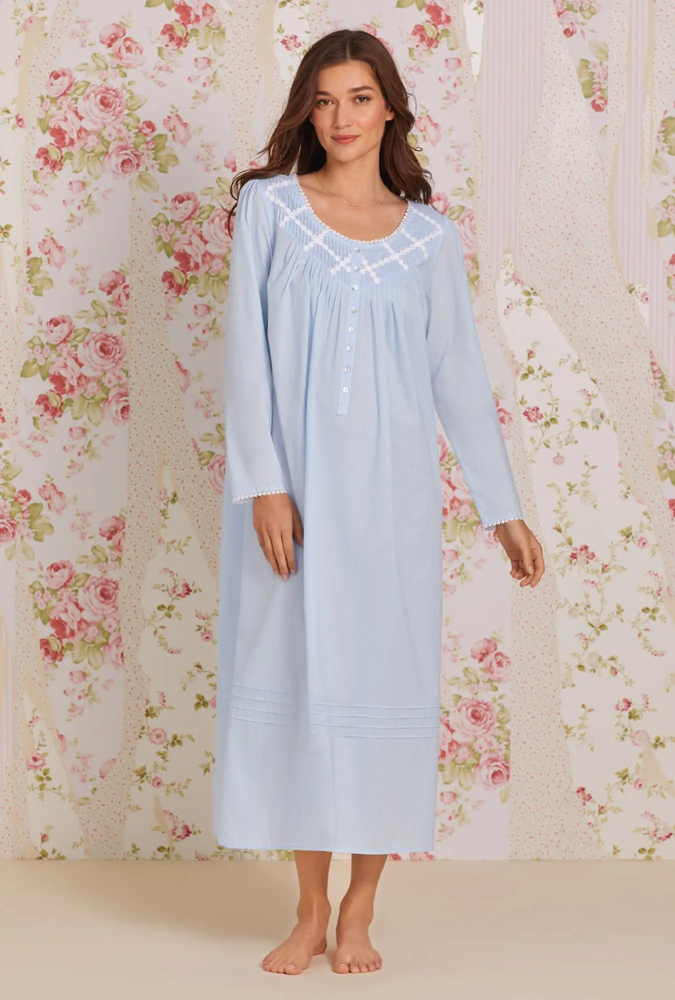 Poetic Long Sleeve Nightgown - Blue