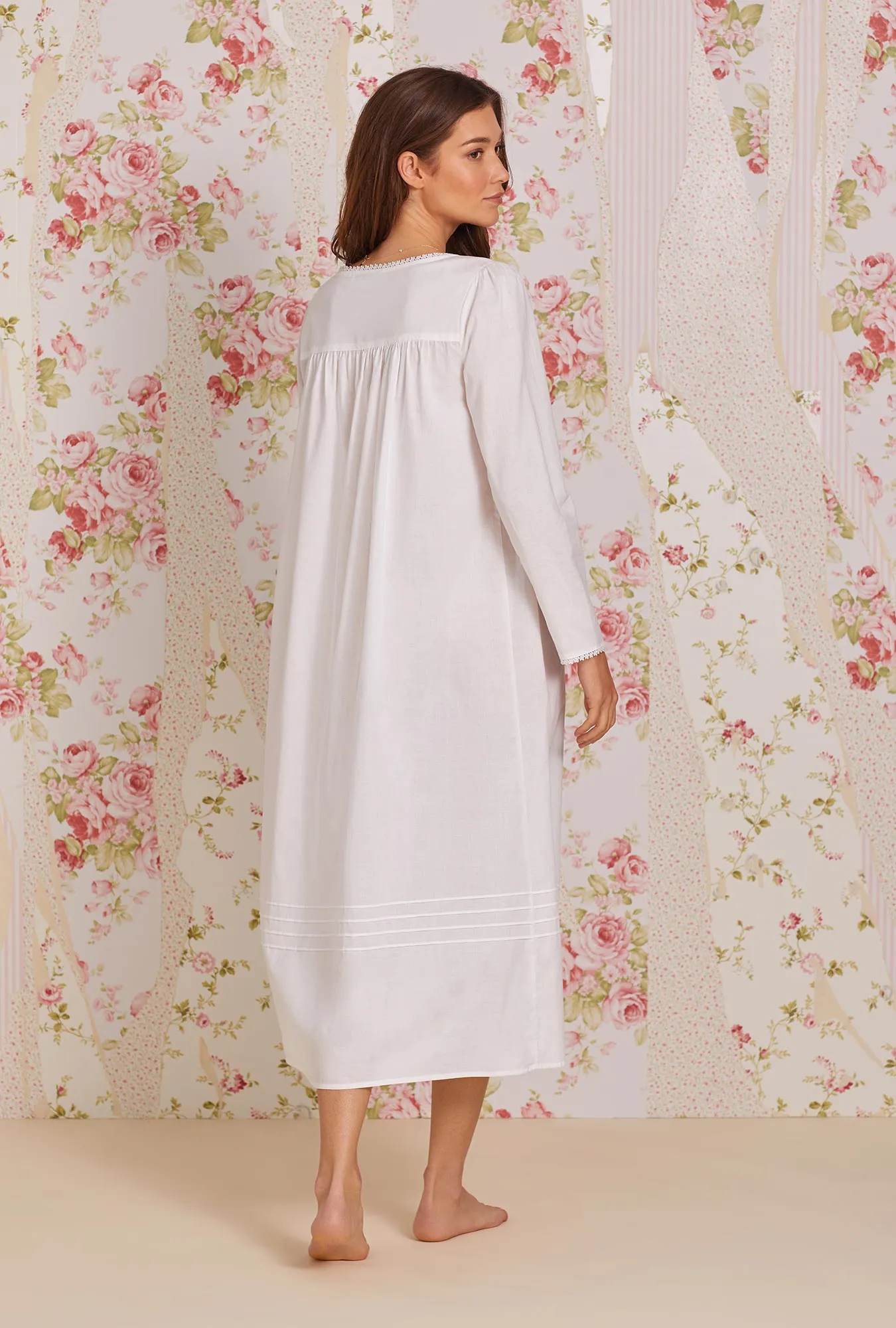 Poetic Long Sleeve Nightgown - White