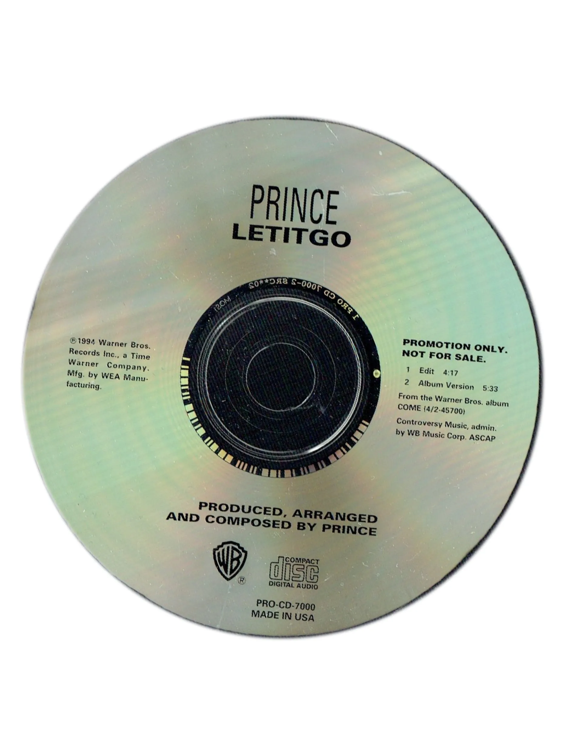 Prince – 1958-1993 Letitgo 2 Versions Promotional CD Single