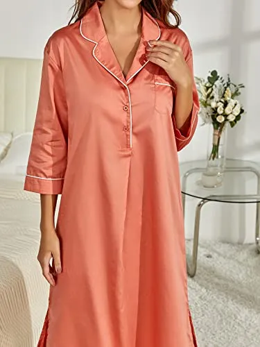 Richie House Women's Nightshirt Cotton Nightgown Sleepwear Pajama Dress RHW4059