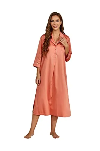 Richie House Women's Nightshirt Cotton Nightgown Sleepwear Pajama Dress RHW4059