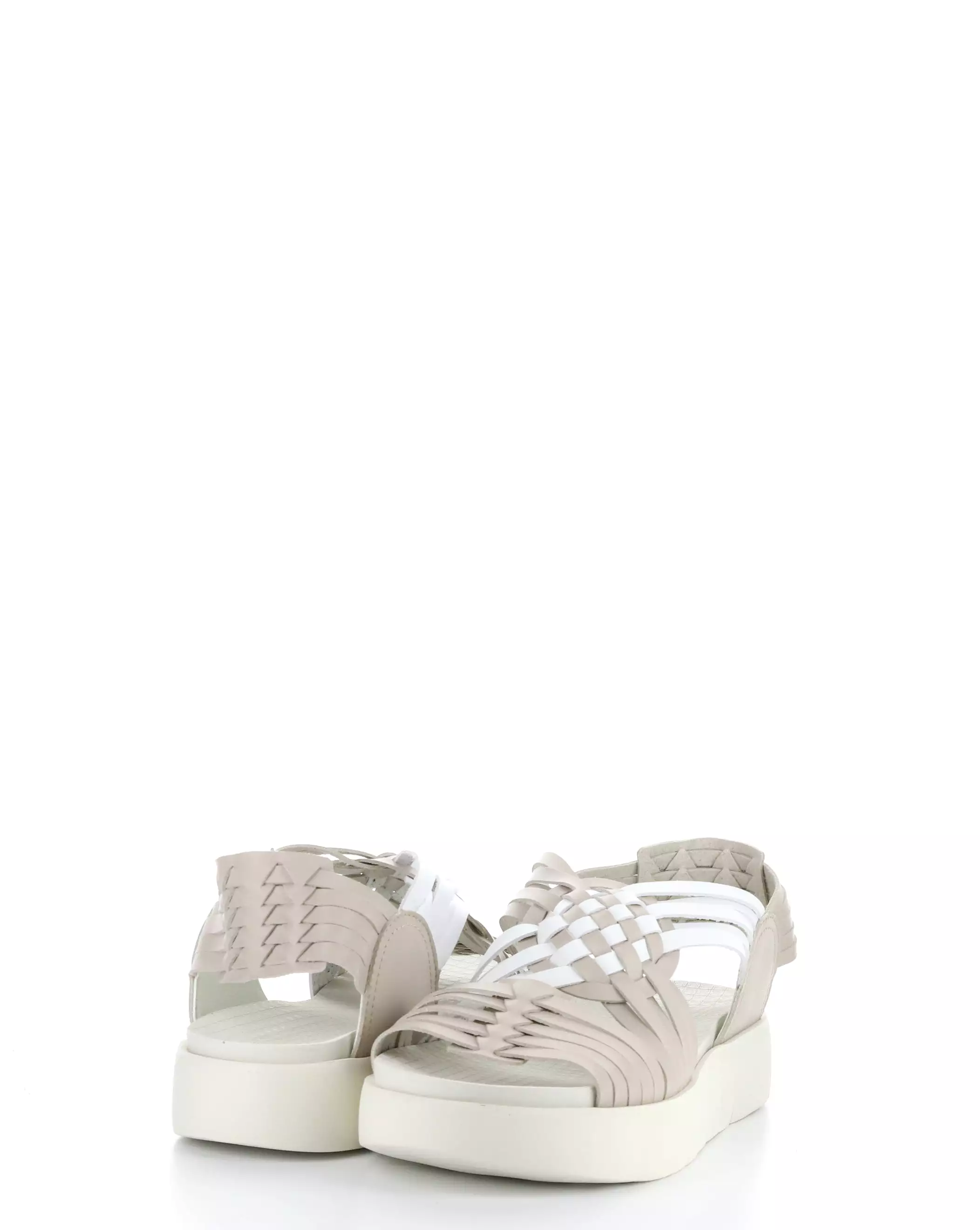 RIZER BEIGE/WHITE Round Toe Sandals