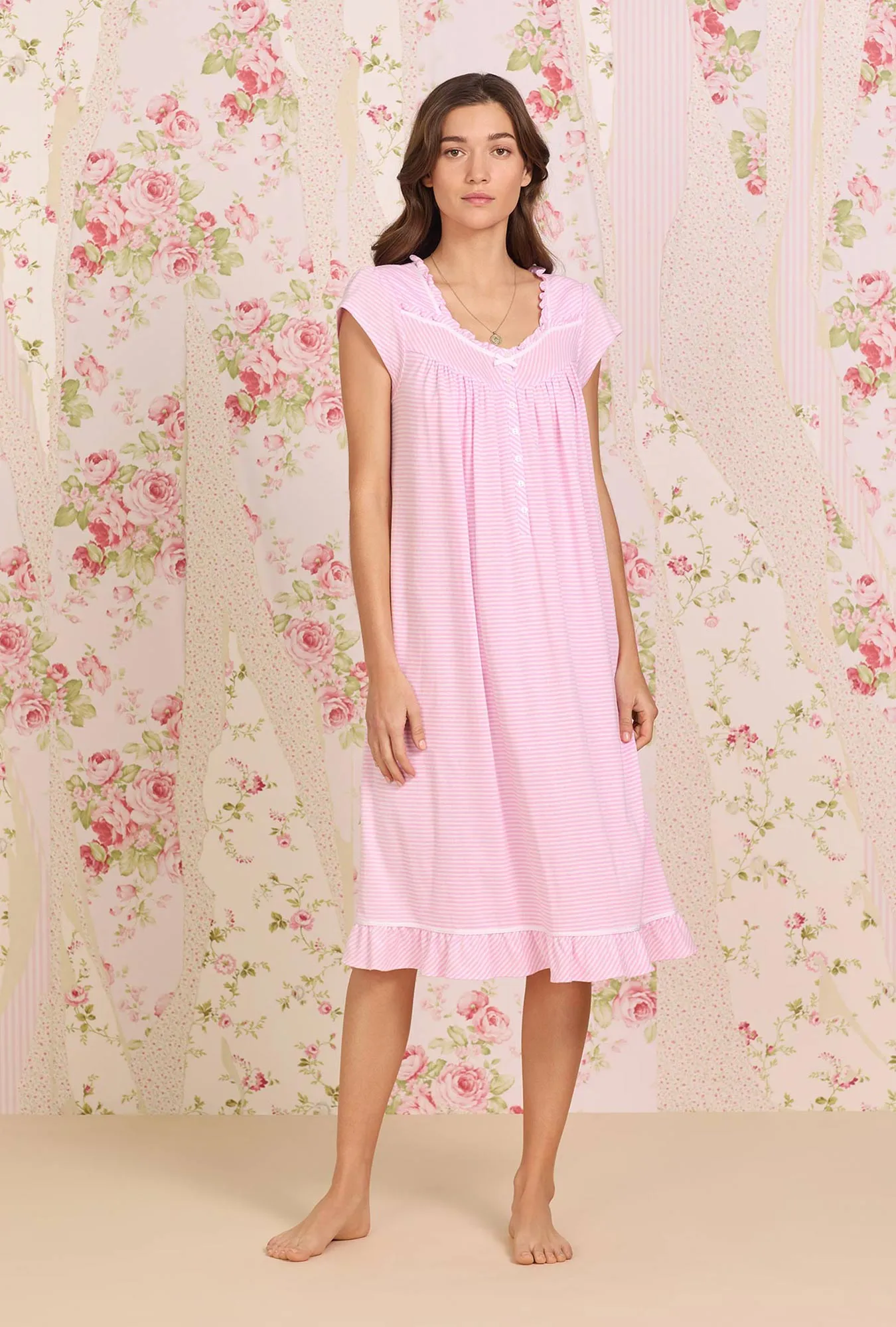 Rose Stripe Knit Waltz Nightgown