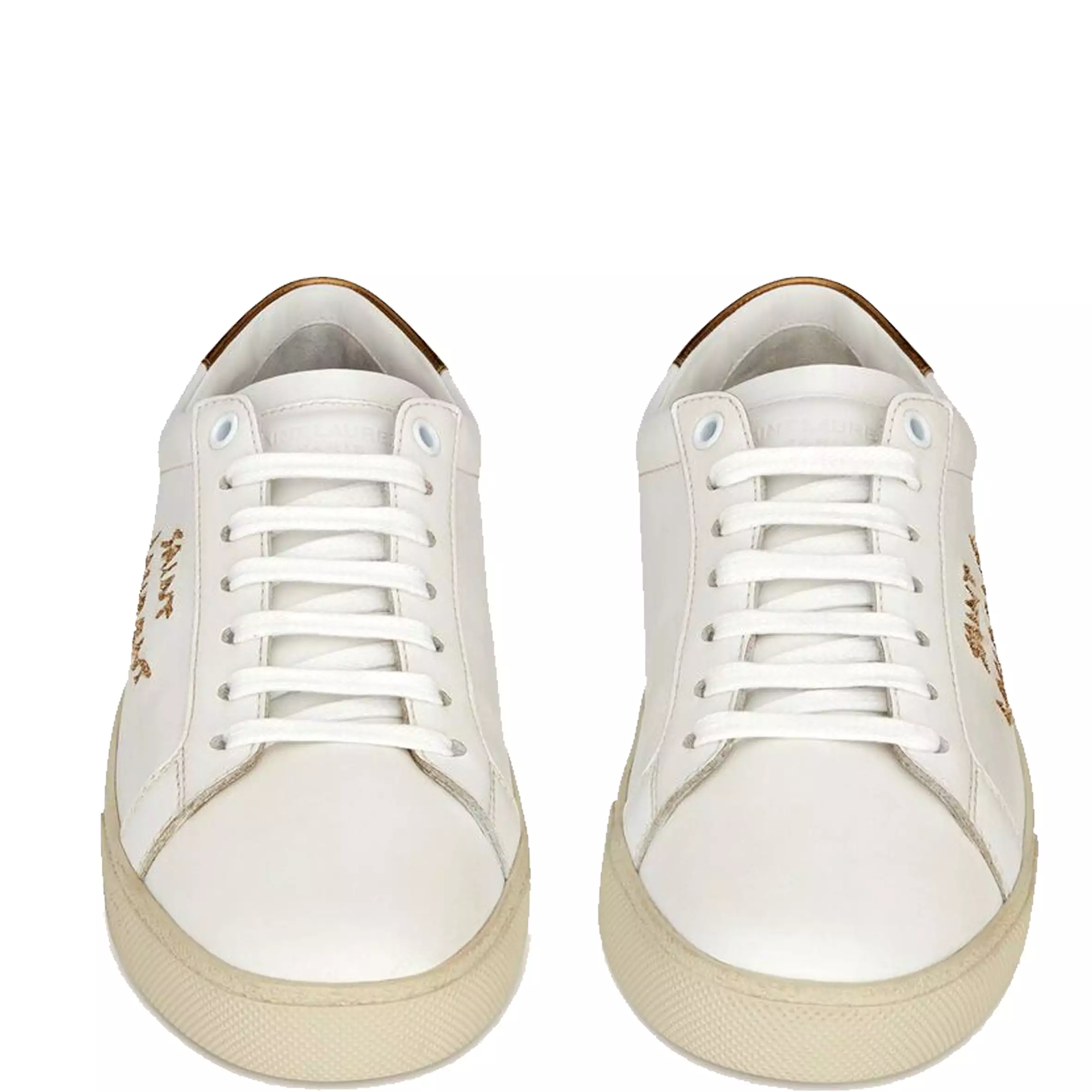 SL06 Gold Signature Sneakers, White/Gold