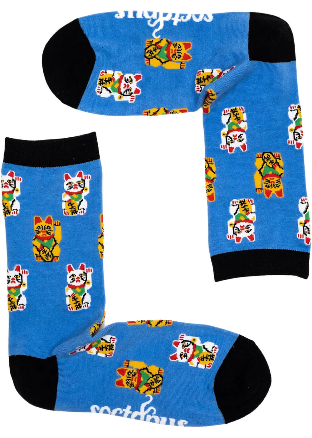 Soctopus Lucky Cats Socks Blue