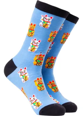 Soctopus Lucky Cats Socks Blue