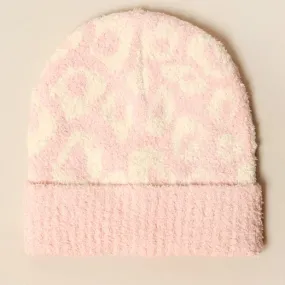 Softest Kids Leopard Beanie Pink