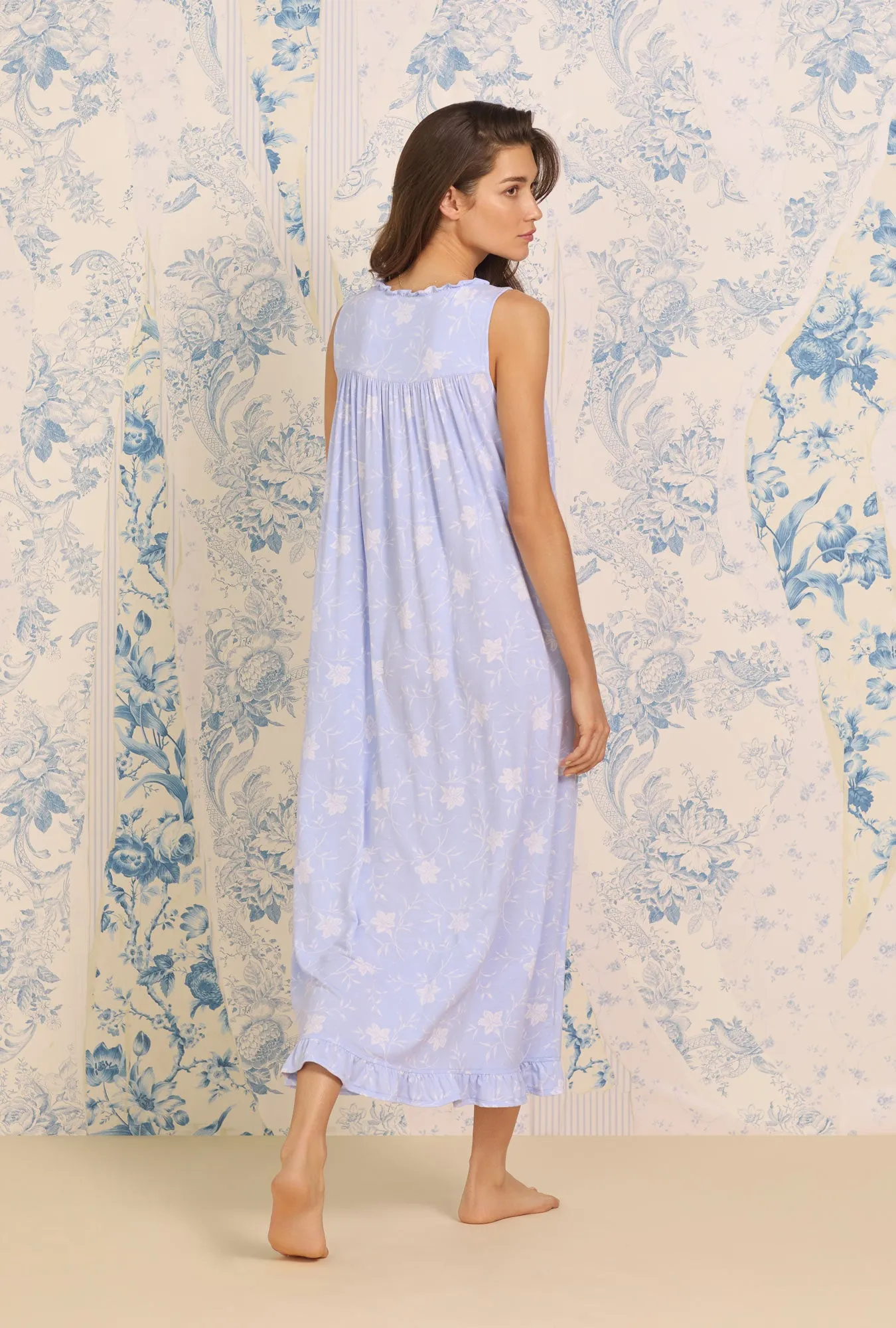 TencelMaritime Sapphire Eileen  Floral Nightgown