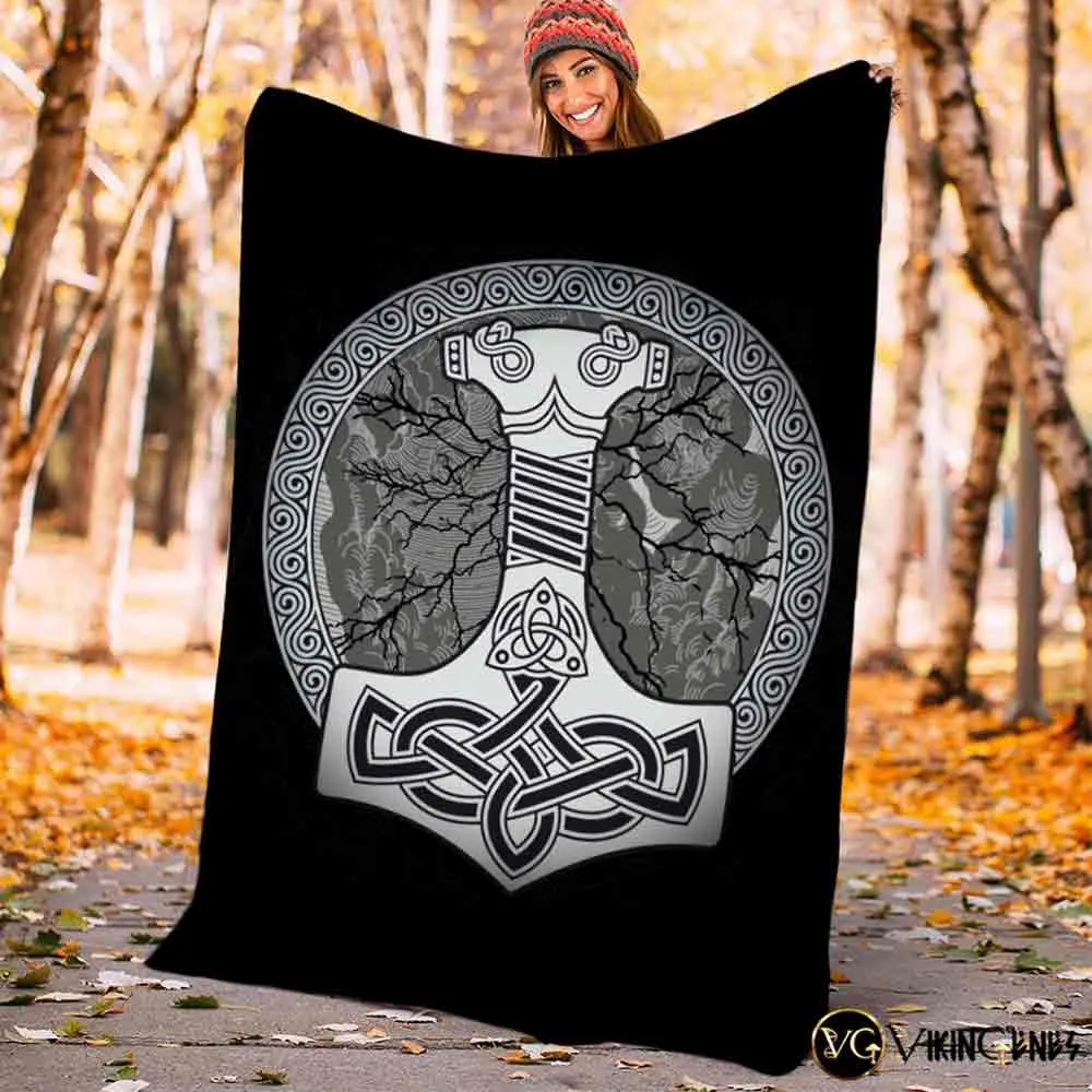 Thor's Hammer Mjolnir Fleece Blanket