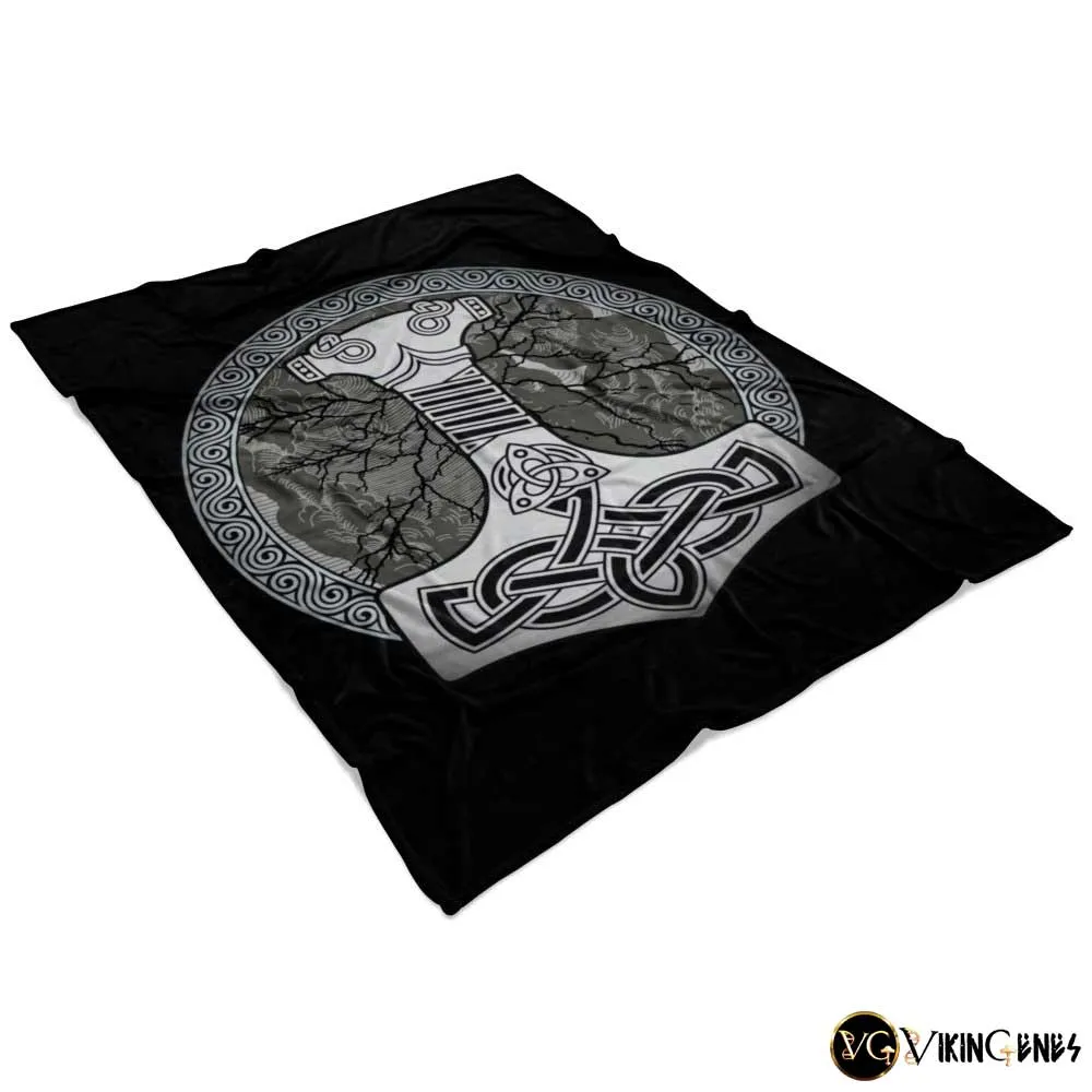 Thor's Hammer Mjolnir Fleece Blanket