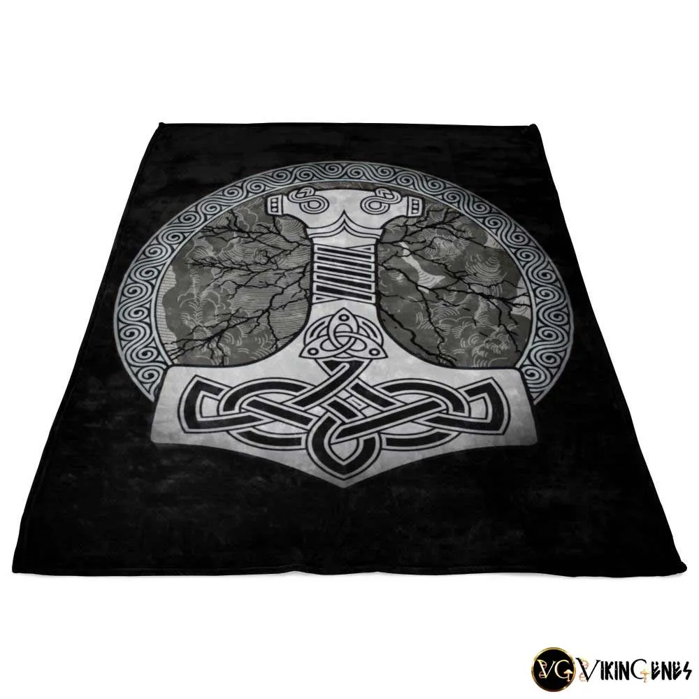 Thor's Hammer Mjolnir Fleece Blanket