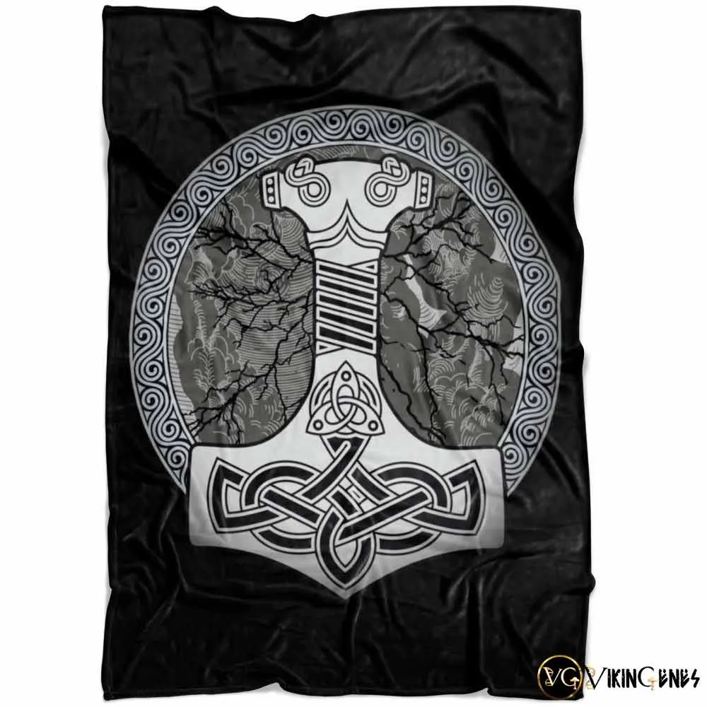 Thor's Hammer Mjolnir Fleece Blanket