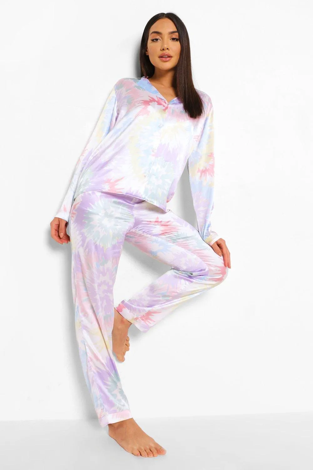 Tie Dye Satin Pajamas