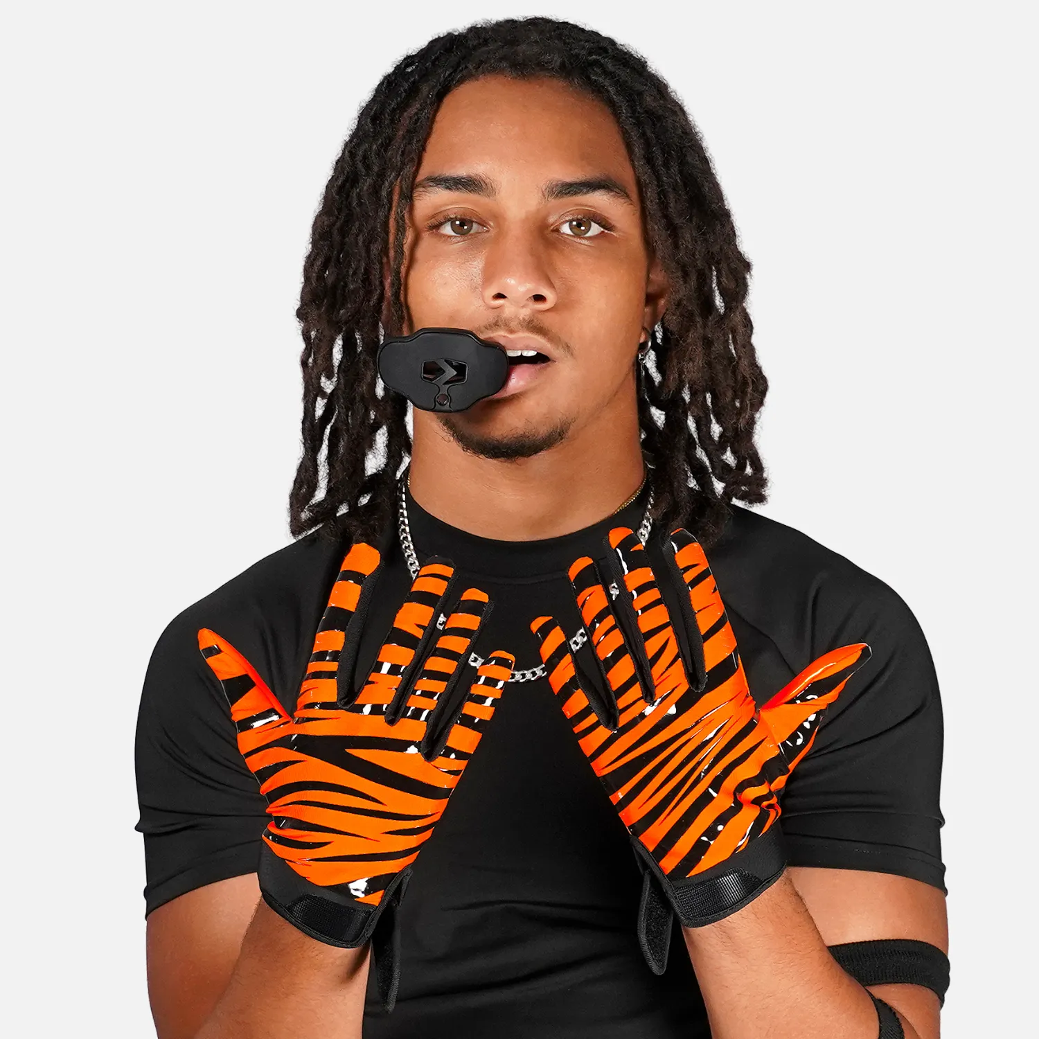 Tiger Stripes Sticky Football Receiver Gloves