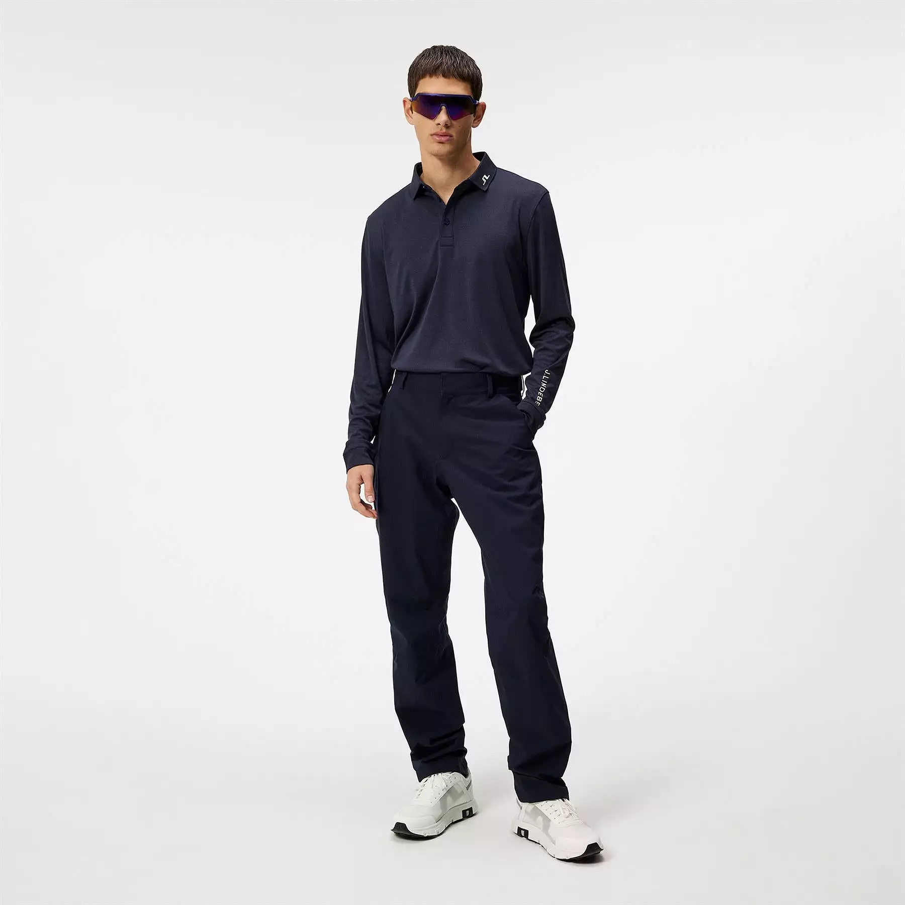 Tour Tech Regular Fit LS TX Jersey Polo Navy Melange - SS24