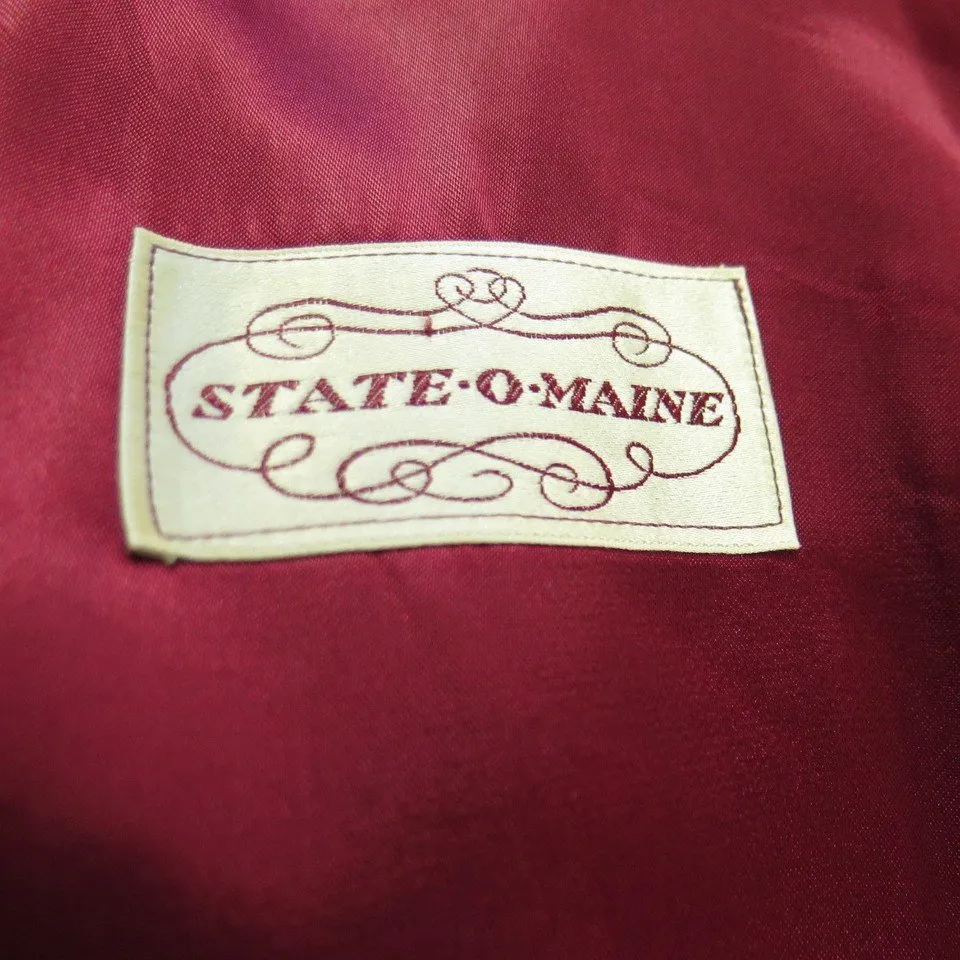 Vintage 50s Atomic Smoking Robe Mens S Burgundy Red USA Made State O Maine