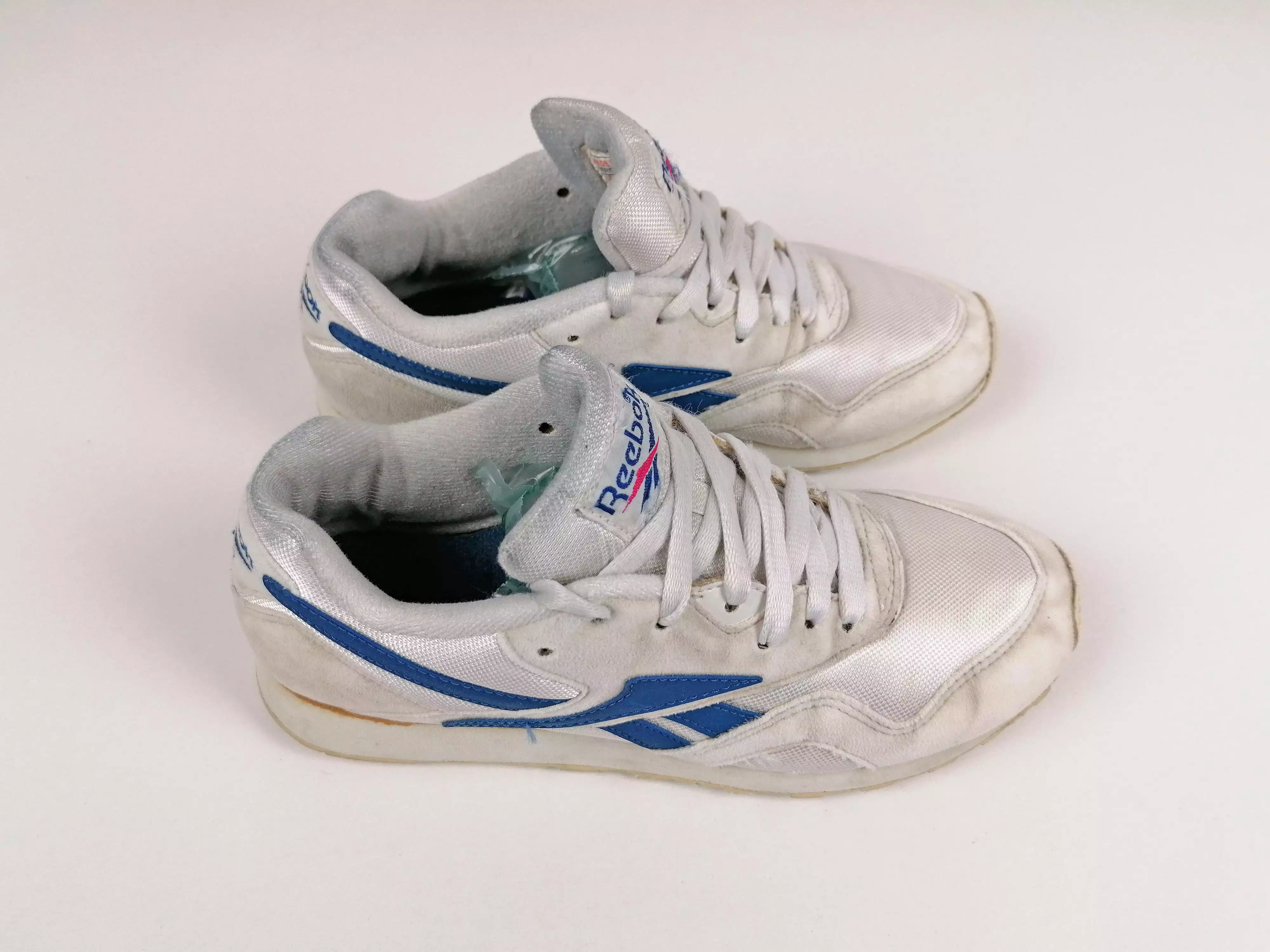 Vintage 90's REEBOK Classic Retro Sneakers White Nylon Trainers Women - size EU 37.5 / UK 4.5 / us 6.5