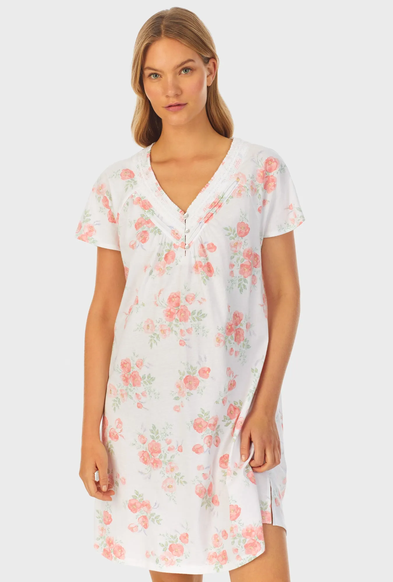 Watercolor Fleur Cotton Short Nightgown