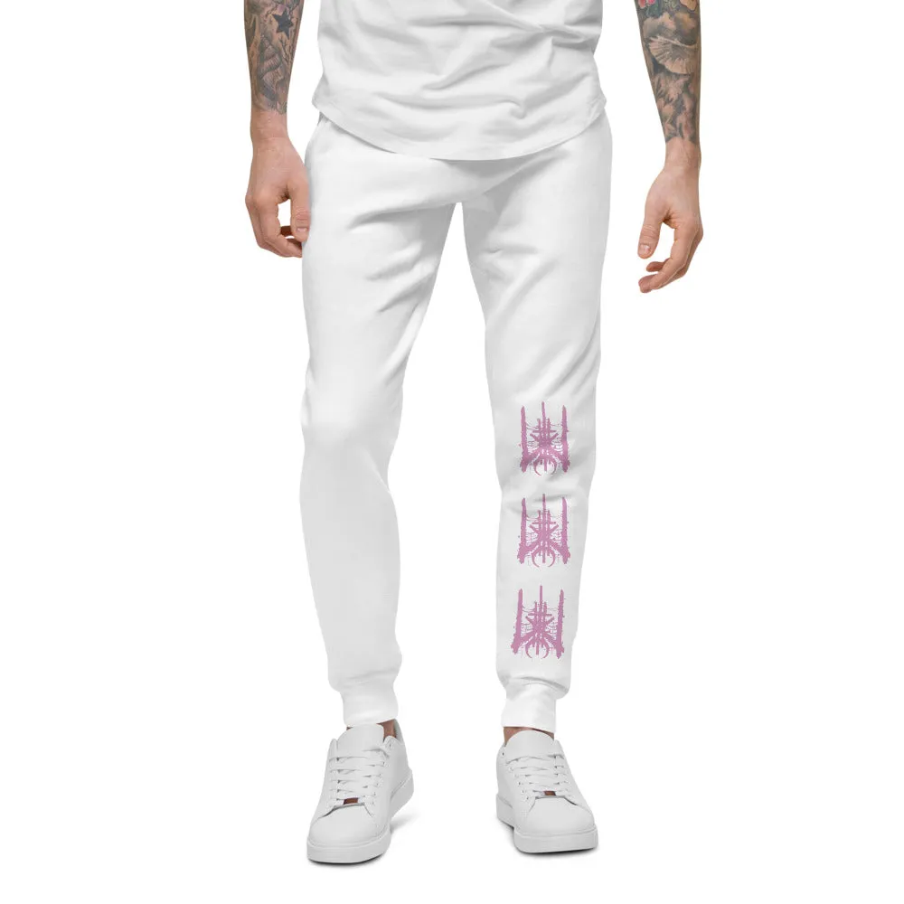 WIDOW SIGIL WHITE FLEECE UNISEX JOGGERS