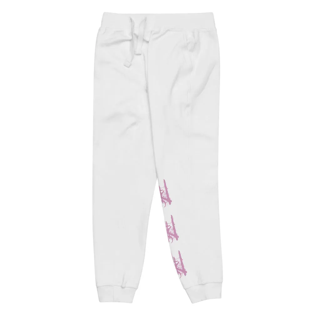 WIDOW SIGIL WHITE FLEECE UNISEX JOGGERS