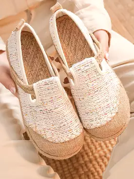 Women Ethnic Summer Linen Cotton Flat Shoes KL1035