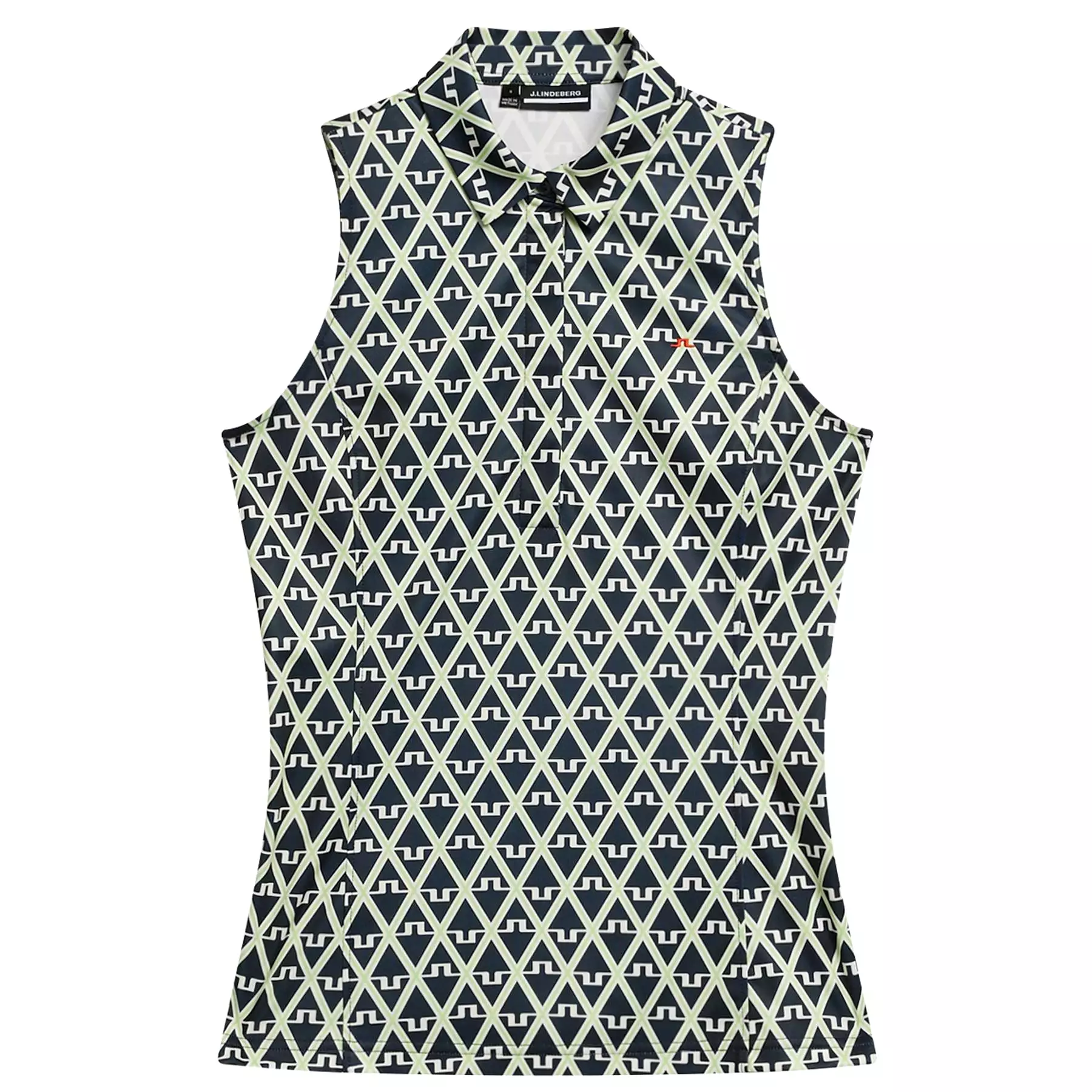 Womens Dena Sleeveless TX Jersey Print Polo Geo JL Navy - SS24