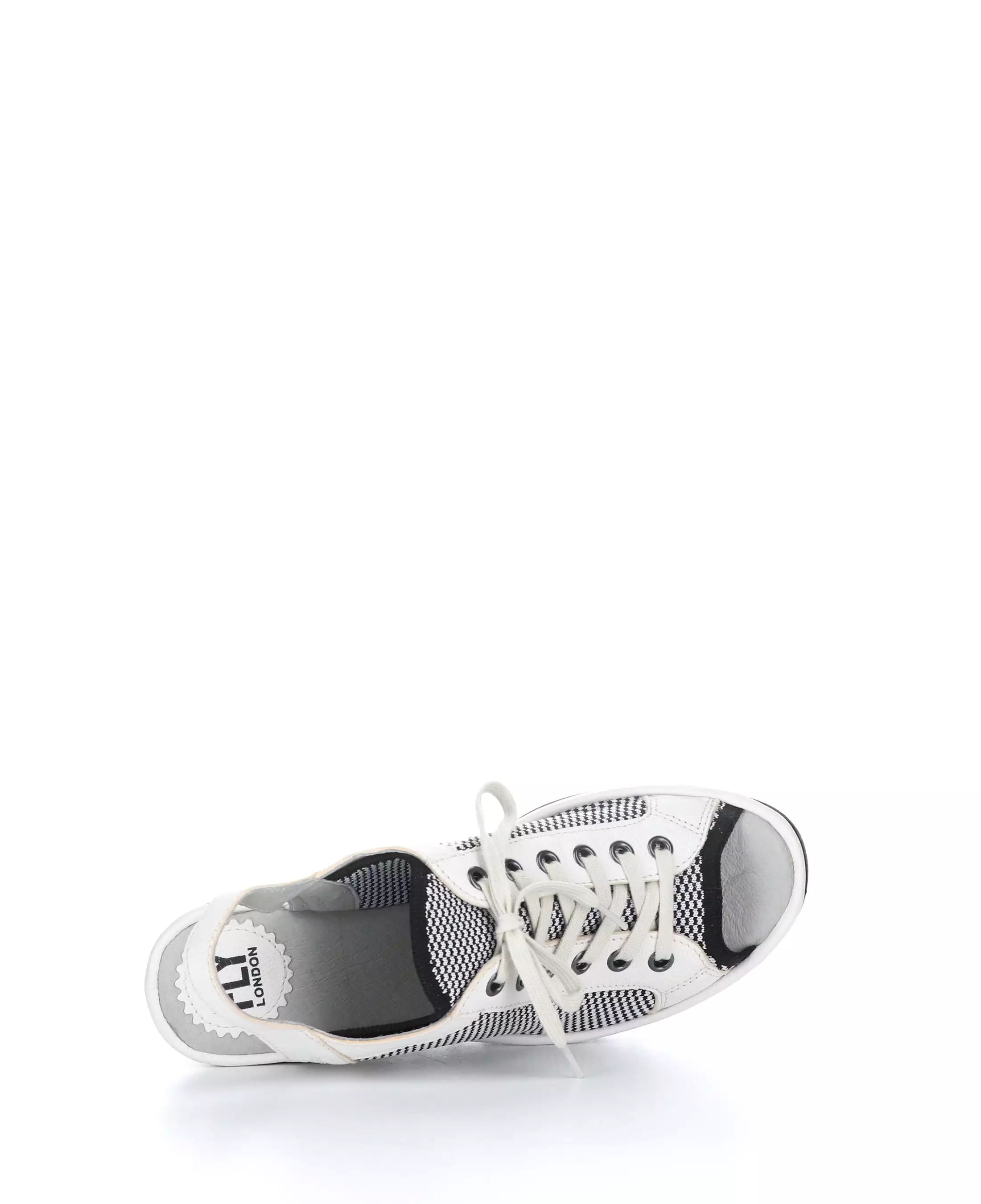 YEDU158FLY 012 WHITE/BLACK Round Toe Sandals