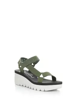 YEFA726FLY 006 MILITARY/BLACK Round Toe Sandals