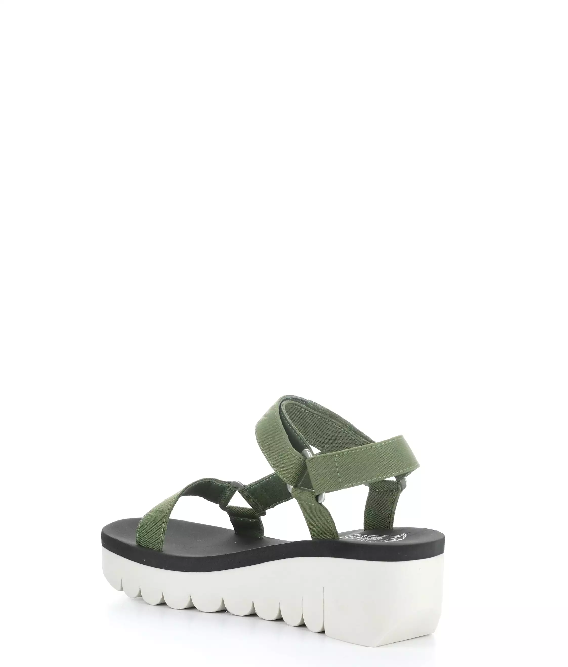 YEFA726FLY 006 MILITARY/BLACK Round Toe Sandals